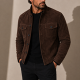 Men's Suede Stand Collar Jacket