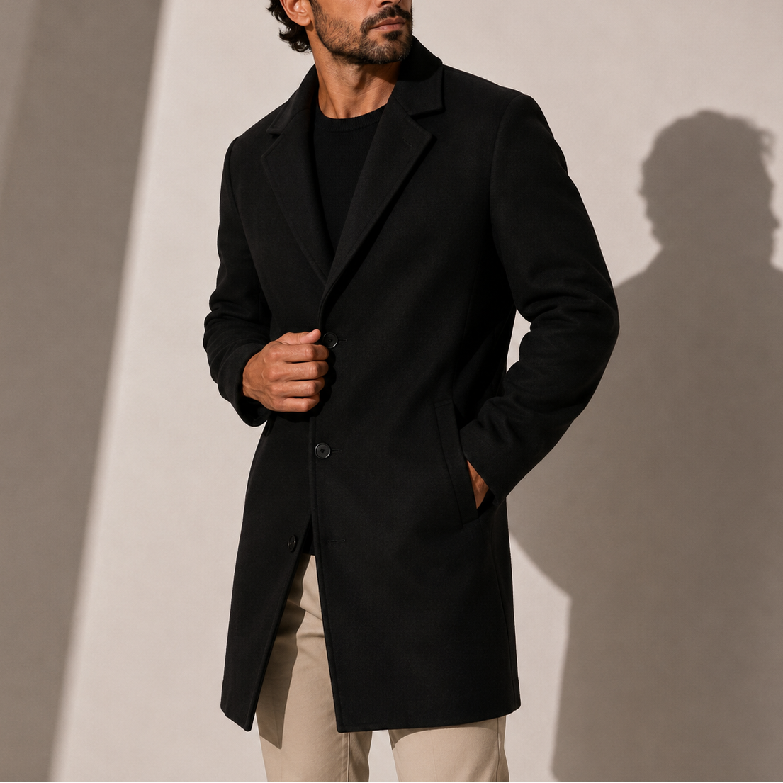 Men's Classic Tailored Winter Overcoat