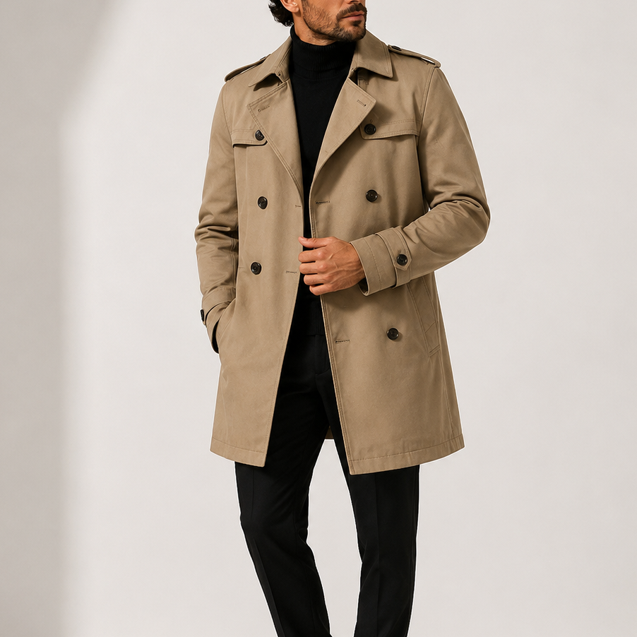 Men's Double Breasted Trench Coat