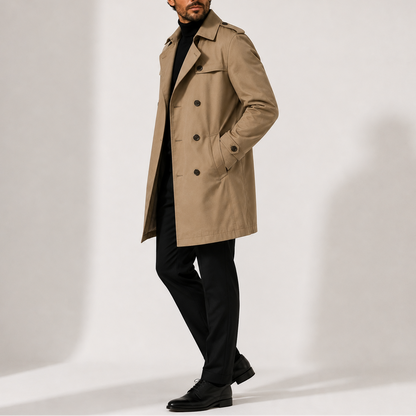 Men's Double Breasted Trench Coat