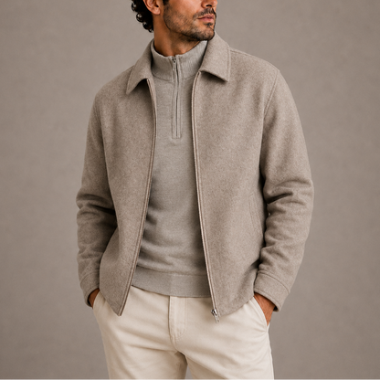 Men's Collared Casual Zip Jacket