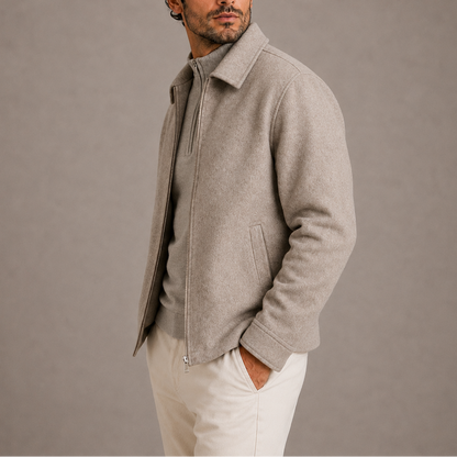 Men's Collared Casual Zip Jacket