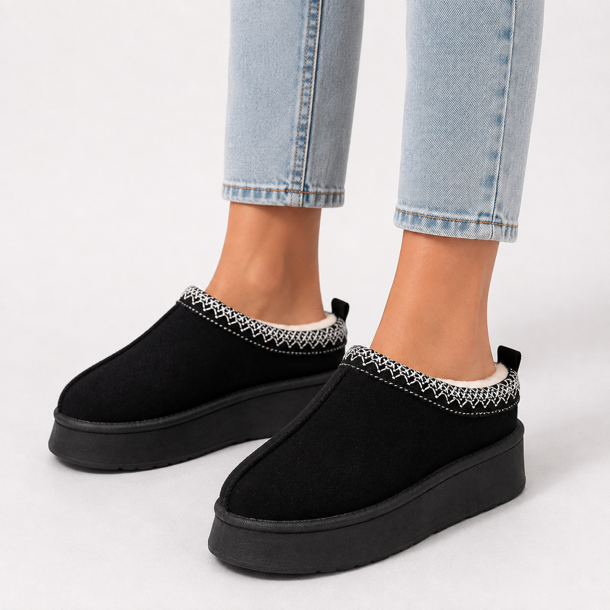 Women's Fur-Lined Winter House Slippers