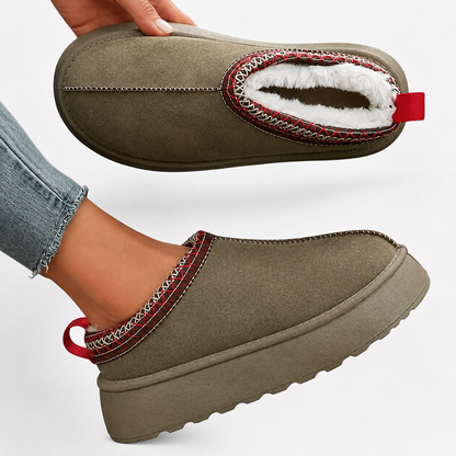 Women's Fur-Lined Winter House Slippers