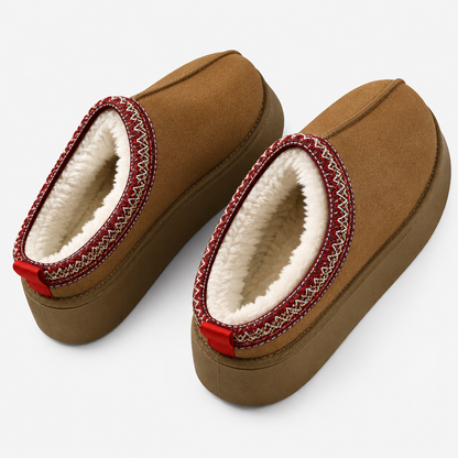 Women's Fur-Lined Winter House Slippers