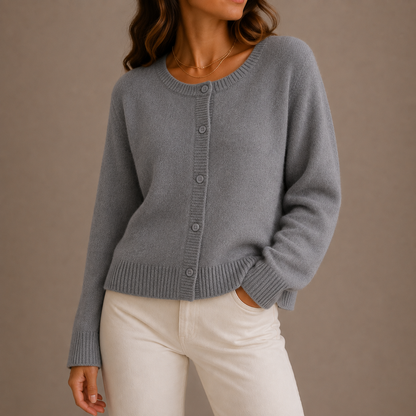 Women's Round Neck Knit Cardigan