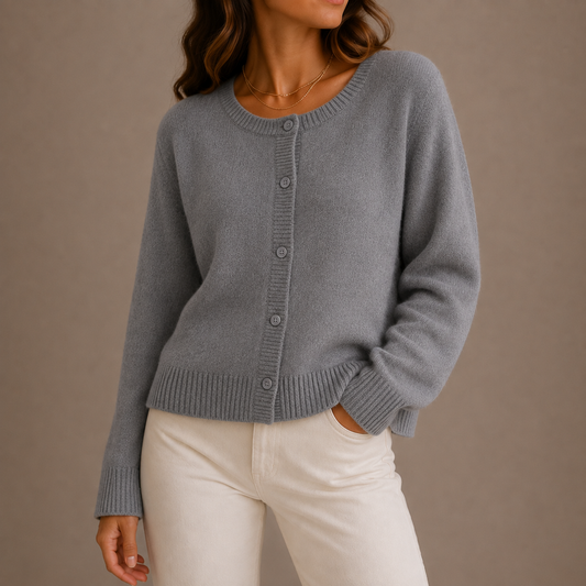 Women's Round Neck Knit Cardigan