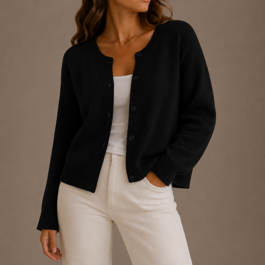 Women's Round Neck Knit Cardigan