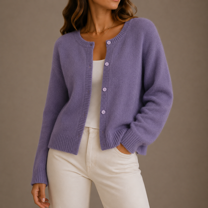 Women's Round Neck Knit Cardigan