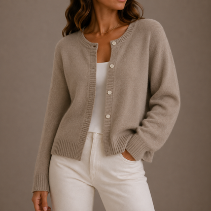 Women's Round Neck Knit Cardigan