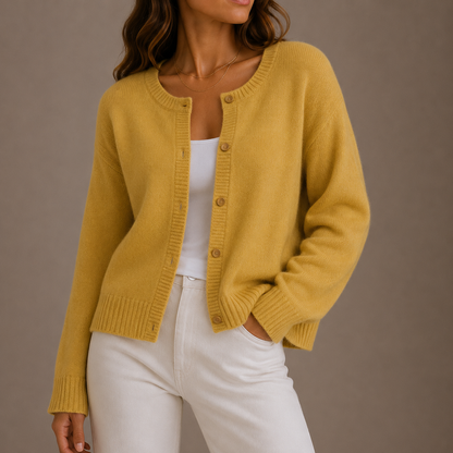 Women's Round Neck Knit Cardigan