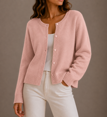 Women's Round Neck Knit Cardigan