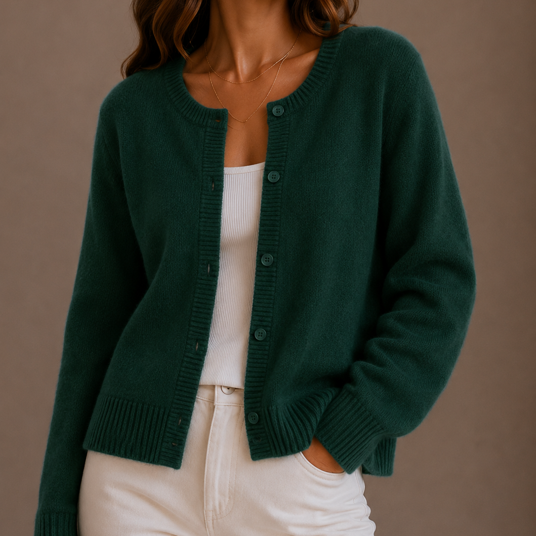 Women's Round Neck Knit Cardigan