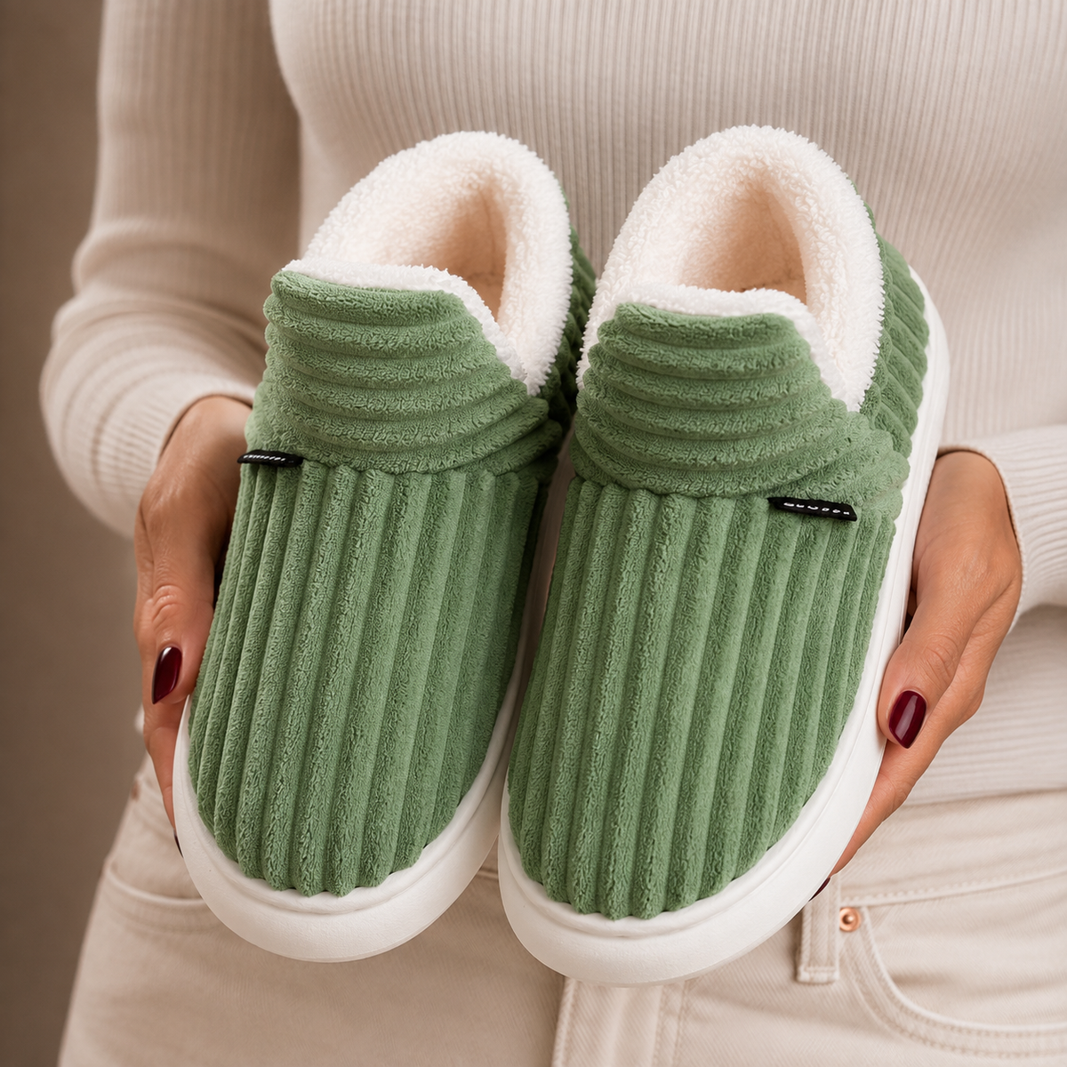 Women's Fleece-Lined Winter Slippers
