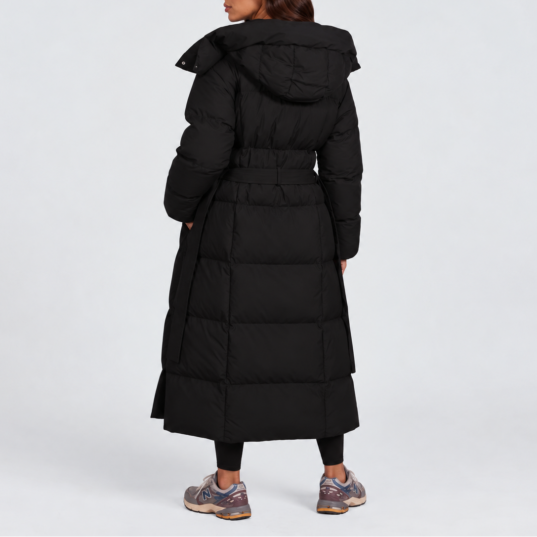 Women's Long Belted Puffer Coat