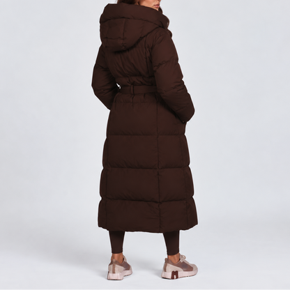 Women's Long Belted Puffer Coat