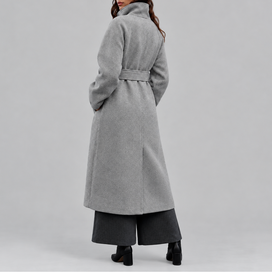 Women's Belted Wool Long Coat