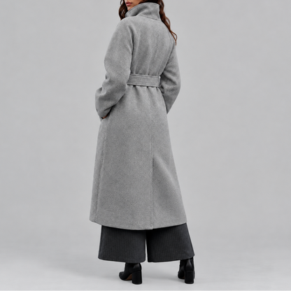 Women's Belted Wool Long Coat