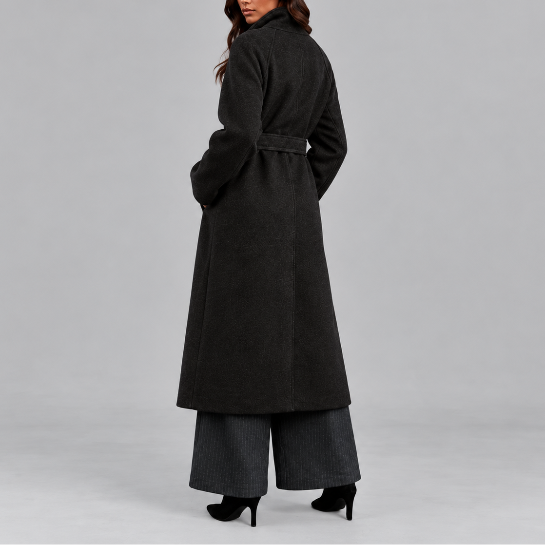 Women's Belted Wool Long Coat