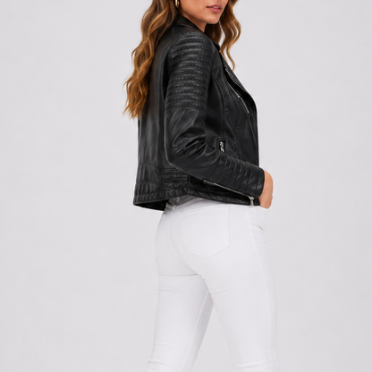 Women's Classic Biker Style Jacket