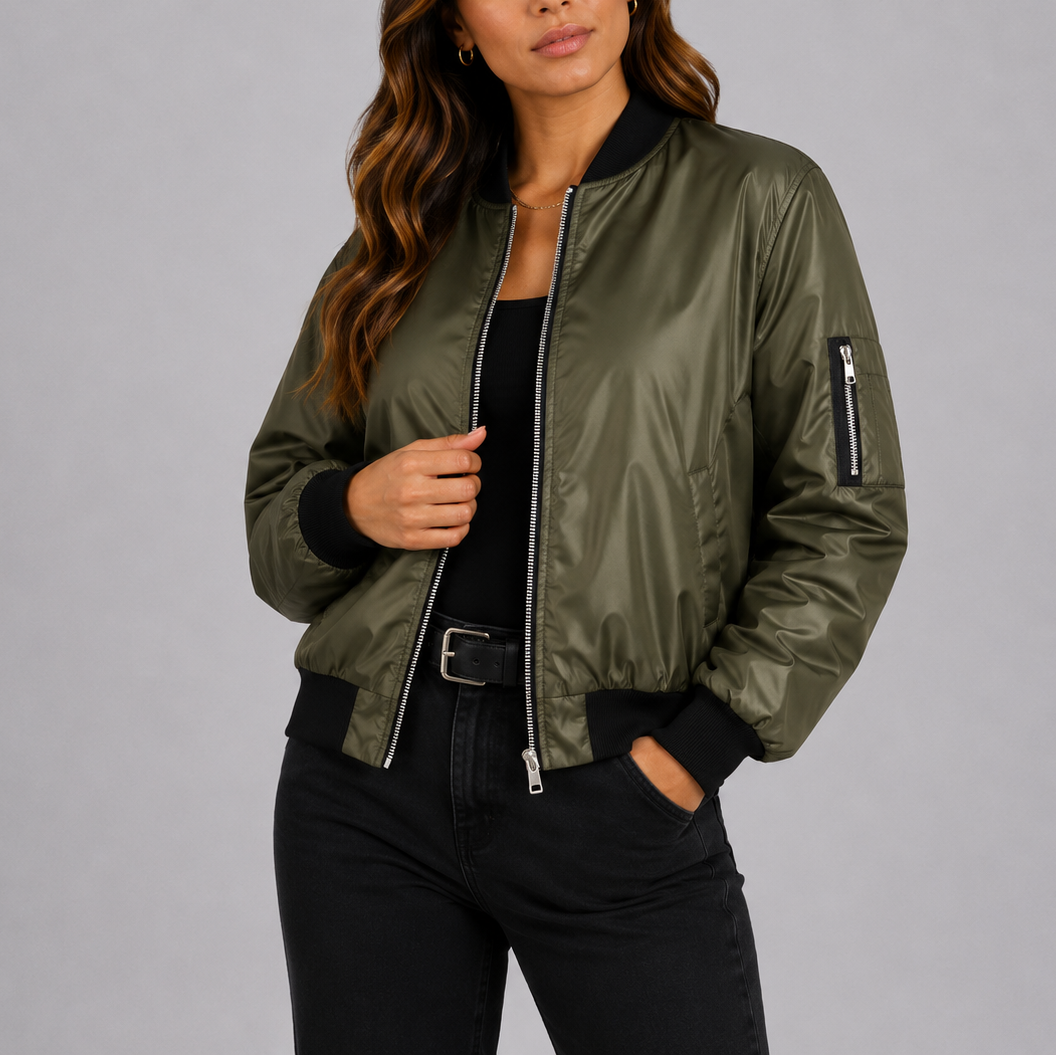 Women's Casual Lightweight Bomber Jacket