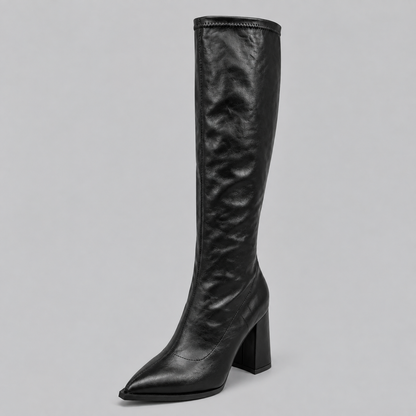 Women's Pointed Knee-High Block Boots