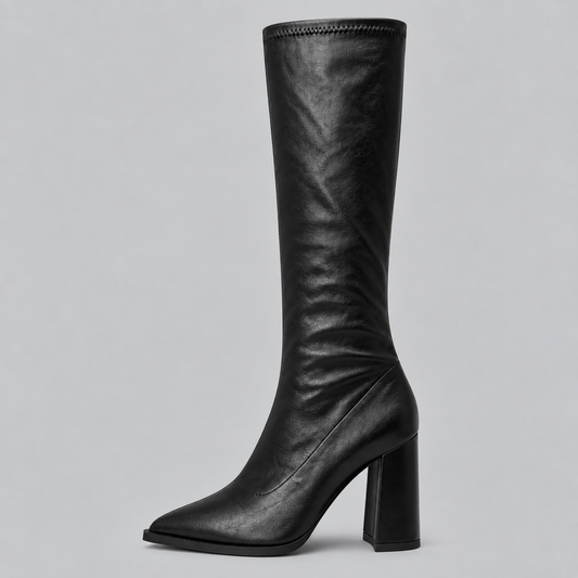 Women's Pointed Knee-High Block Boots