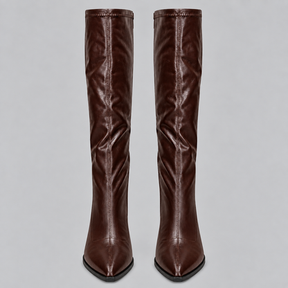 Women's Pointed Knee-High Block Boots