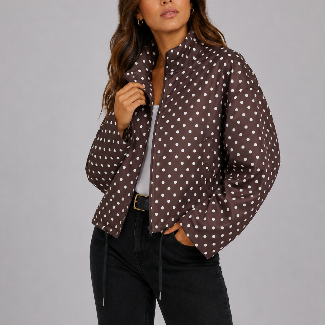 Women's Polka Dot Bomber Jacket