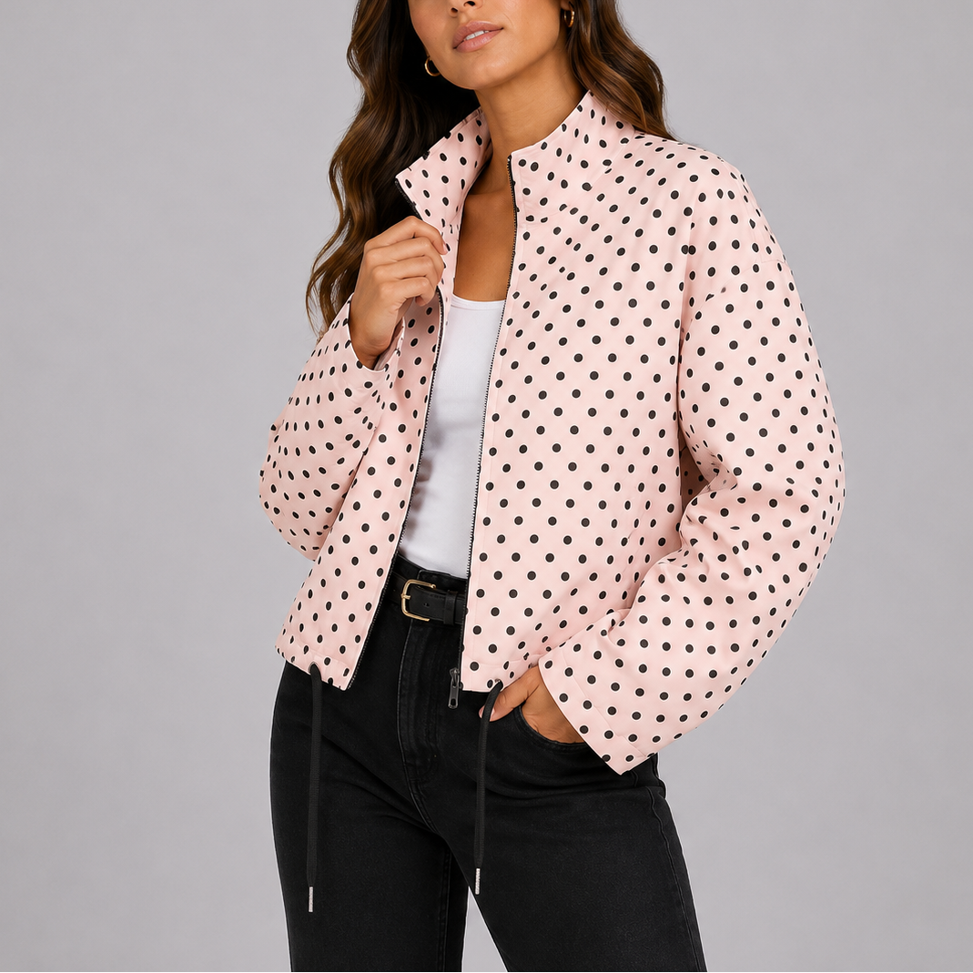 Women's Polka Dot Bomber Jacket