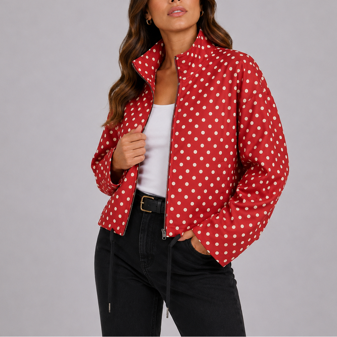 Women's Polka Dot Bomber Jacket