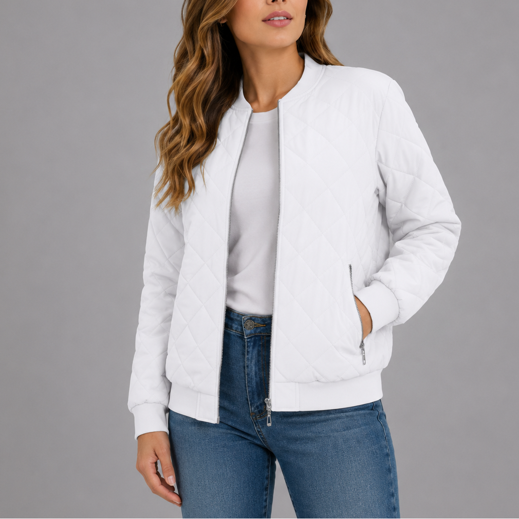 Women's Classic Quilted Bomber Jacket