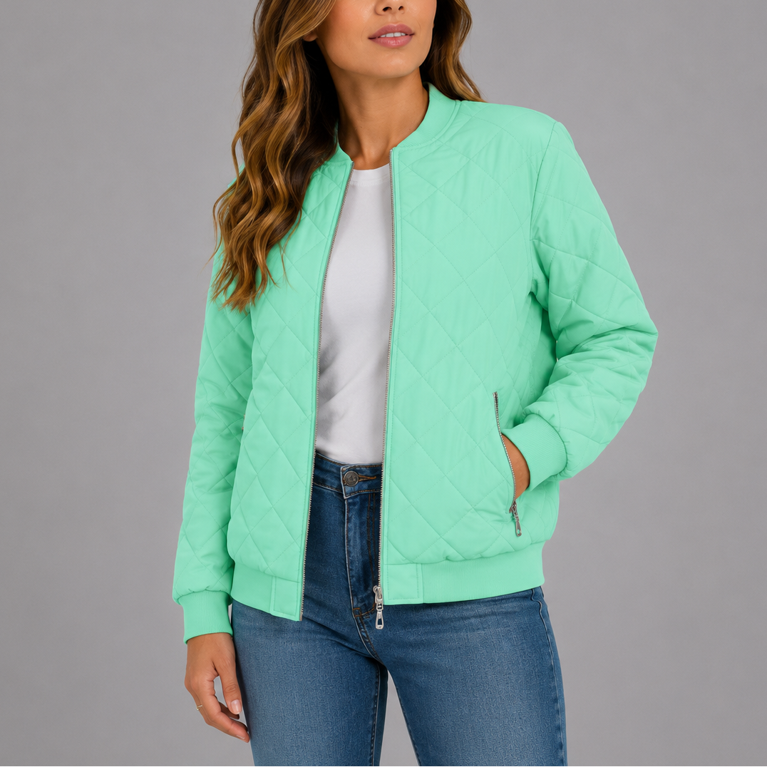 Women's Classic Quilted Bomber Jacket