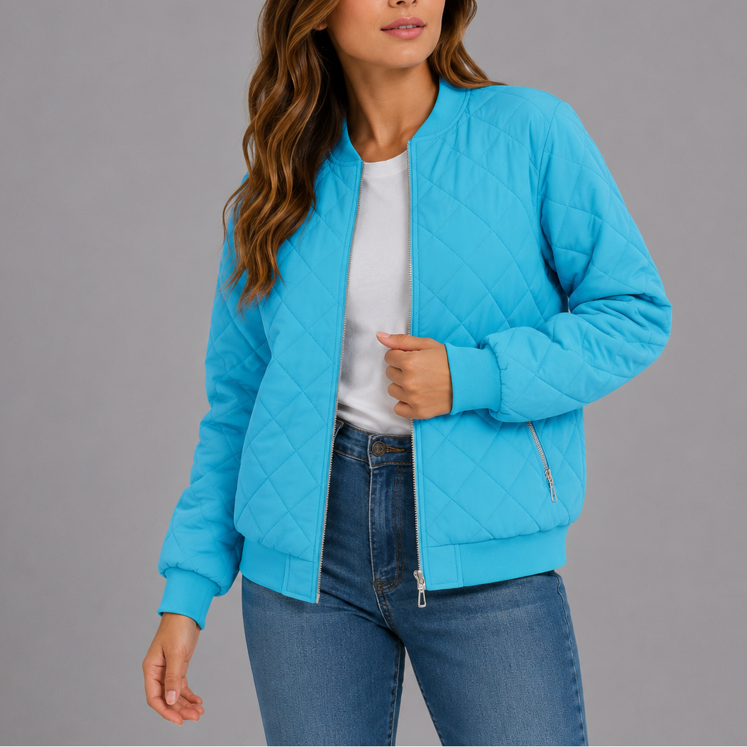 Women's Classic Quilted Bomber Jacket