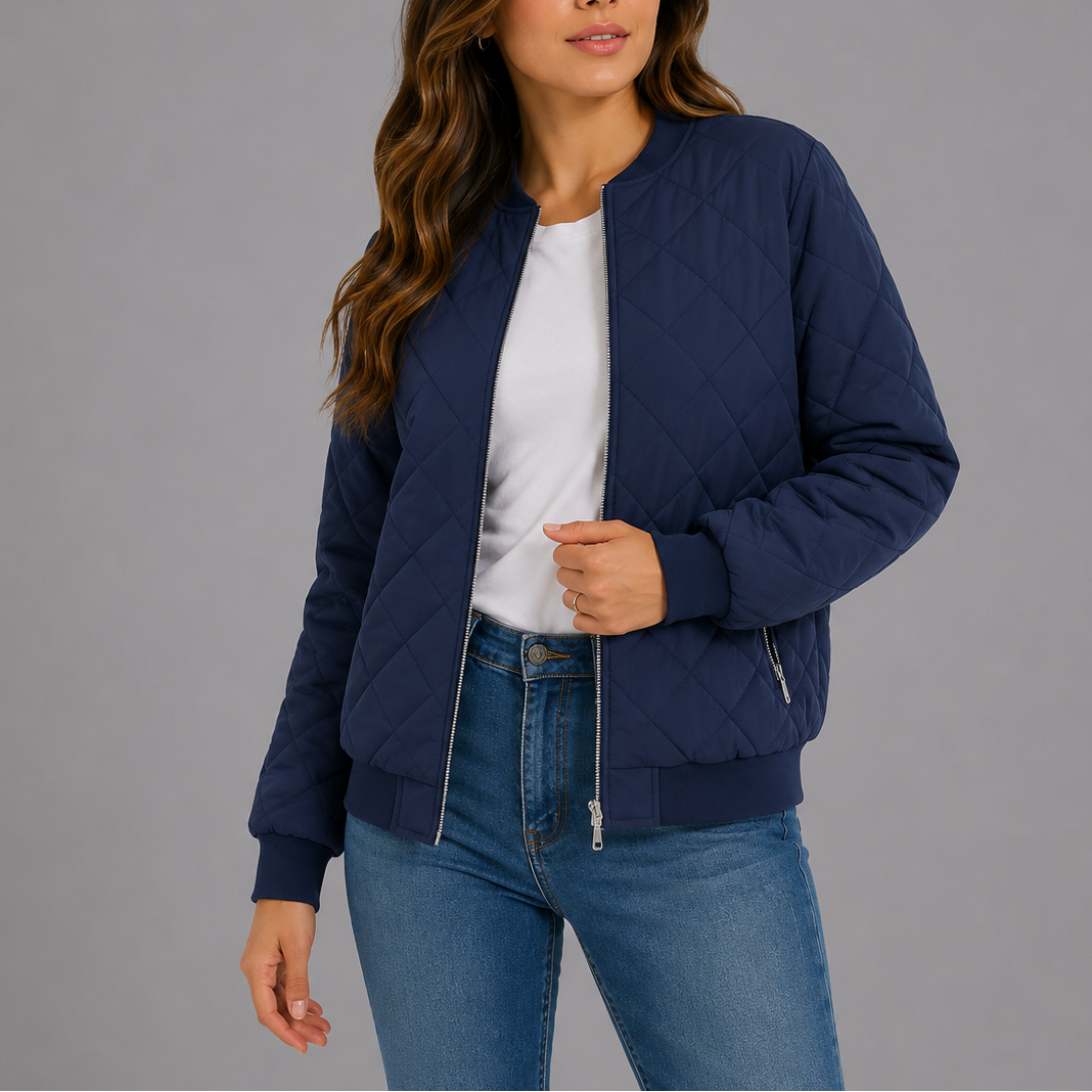Women's Classic Quilted Bomber Jacket