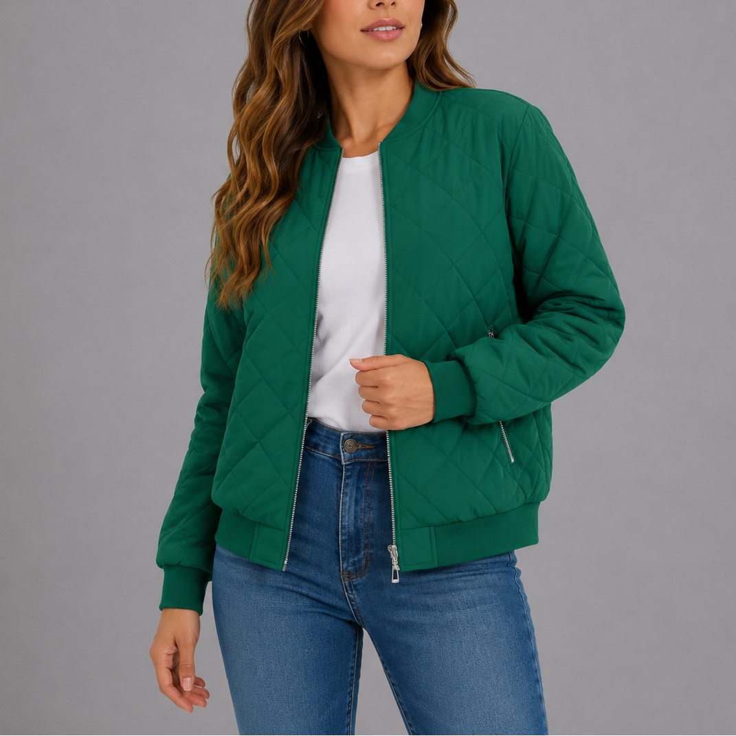 Women's Classic Quilted Bomber Jacket