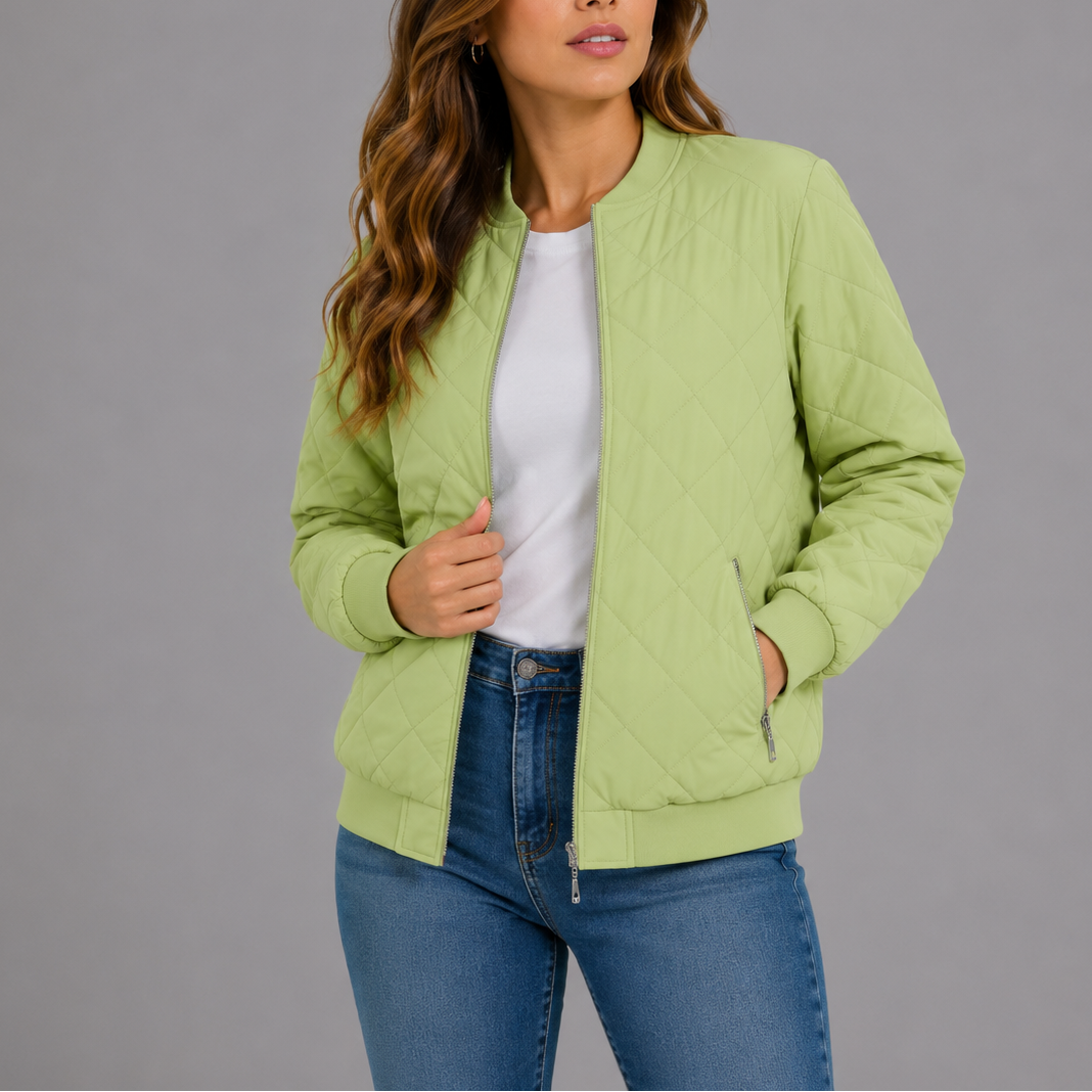 Women's Classic Quilted Bomber Jacket