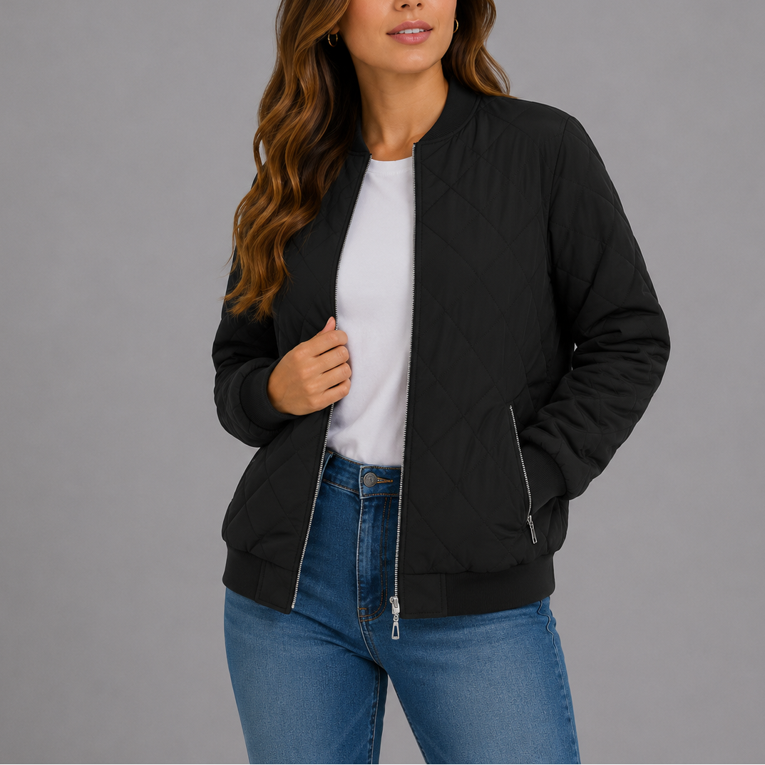 Women's Classic Quilted Bomber Jacket
