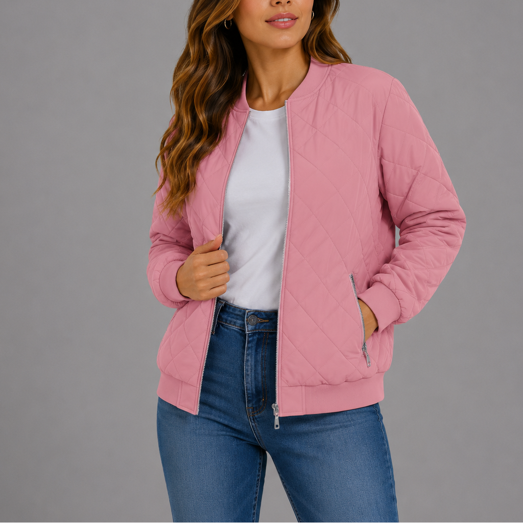 Women's Classic Quilted Bomber Jacket