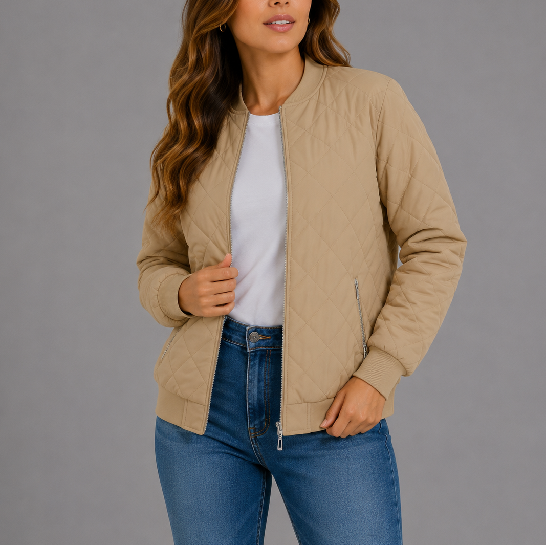 Women's Classic Quilted Bomber Jacket