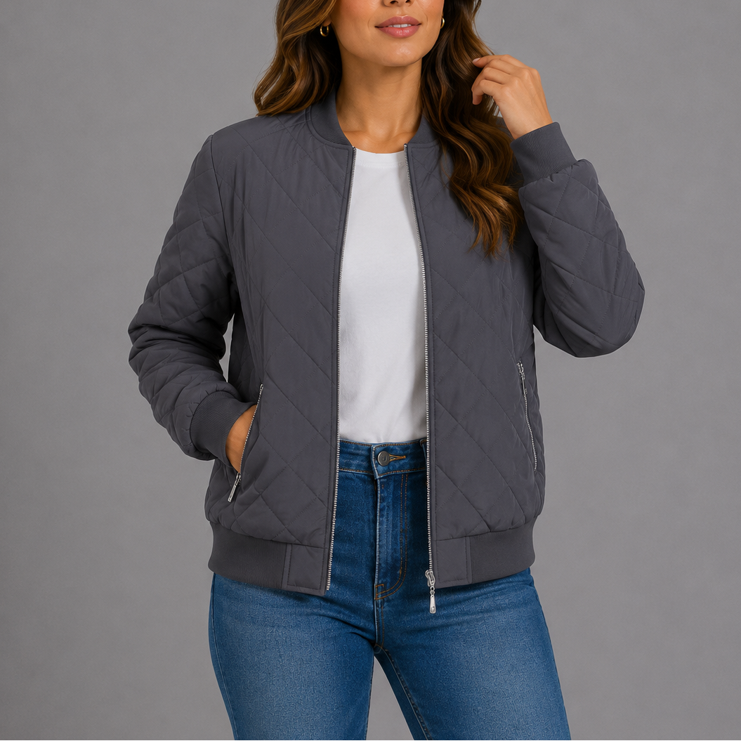 Women's Classic Quilted Bomber Jacket