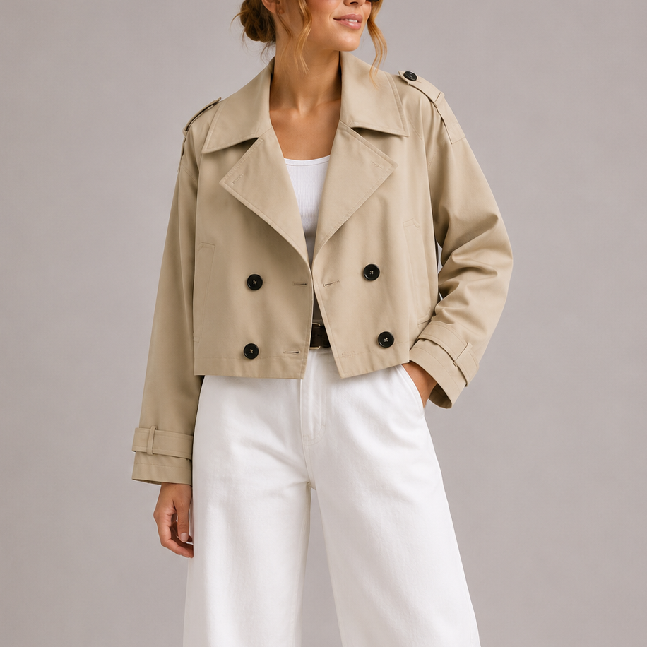 Women's Cropped Classic Trench Coat