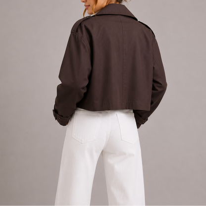 Women's Cropped Classic Trench Coat