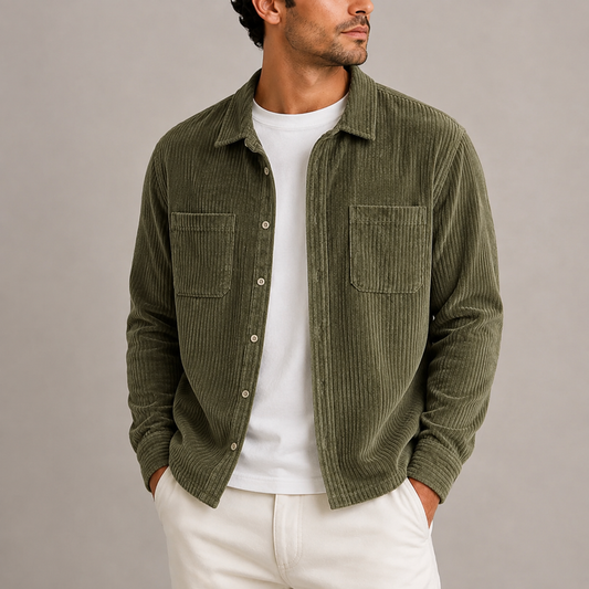 Men's Corduroy Button Overshirt Jacket