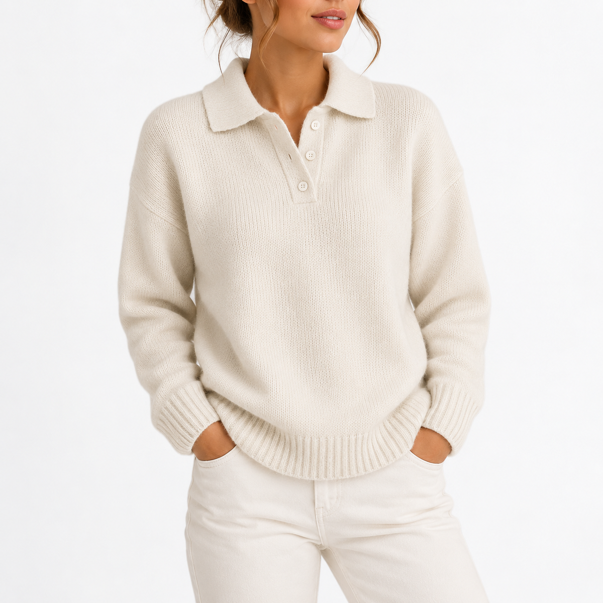 Women's Polo Collar Knit Jumper