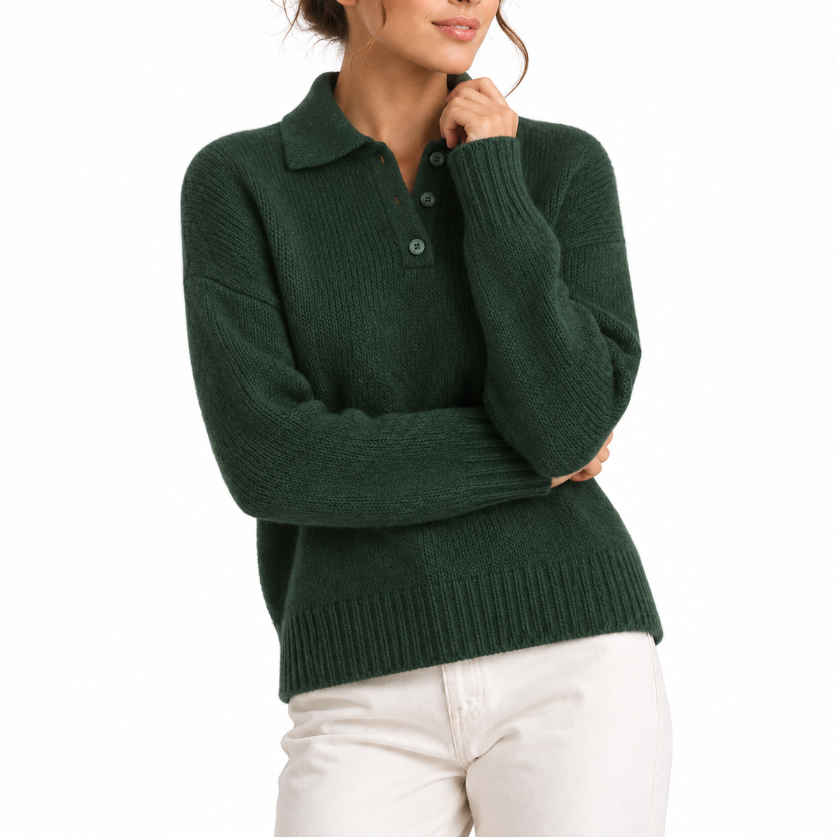 Women's Polo Collar Knit Jumper