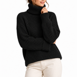 Women's Waffle Knit Turtleneck Jumper