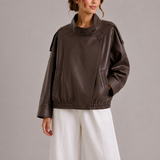 Women's High Collar Bomber Jacket