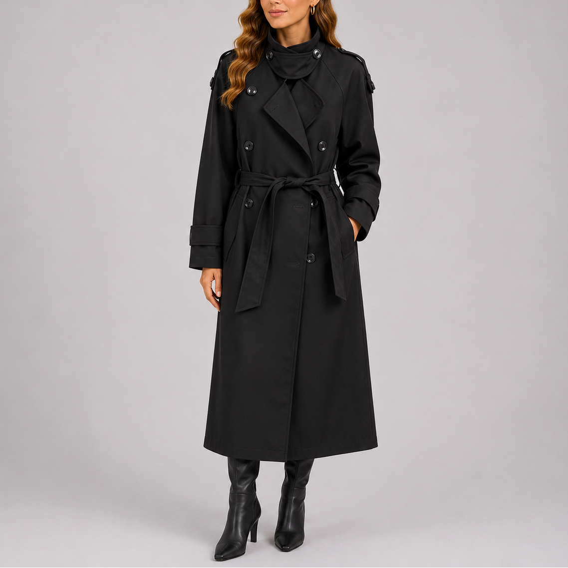 Women's Tailored Belted Trench Coat