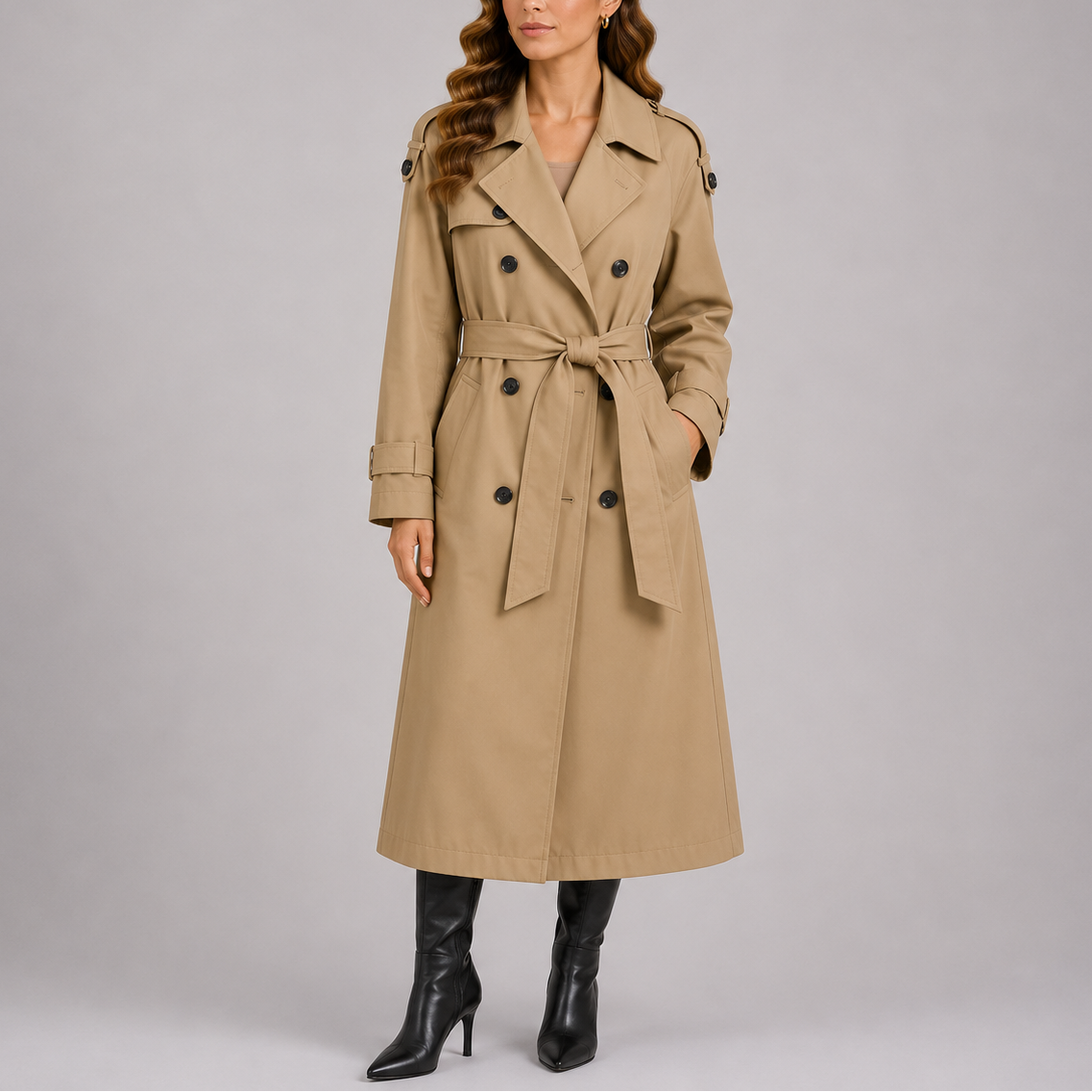 Women's Tailored Belted Trench Coat
